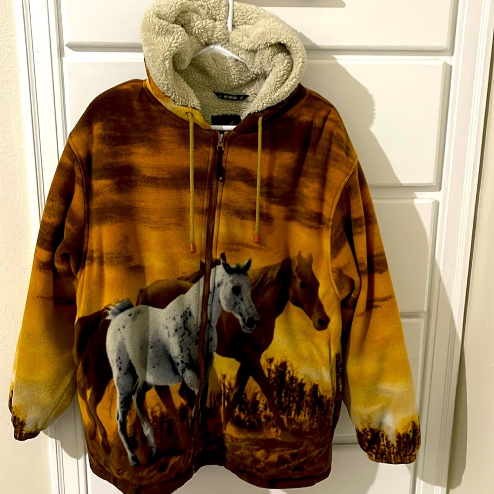 Mens WildKind Horse print Winter coat Medium